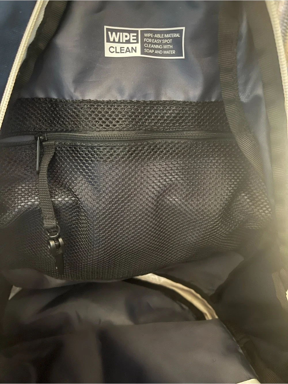 🎒 Adidas Navy Blue Backpack with Grey Base and White Stripes